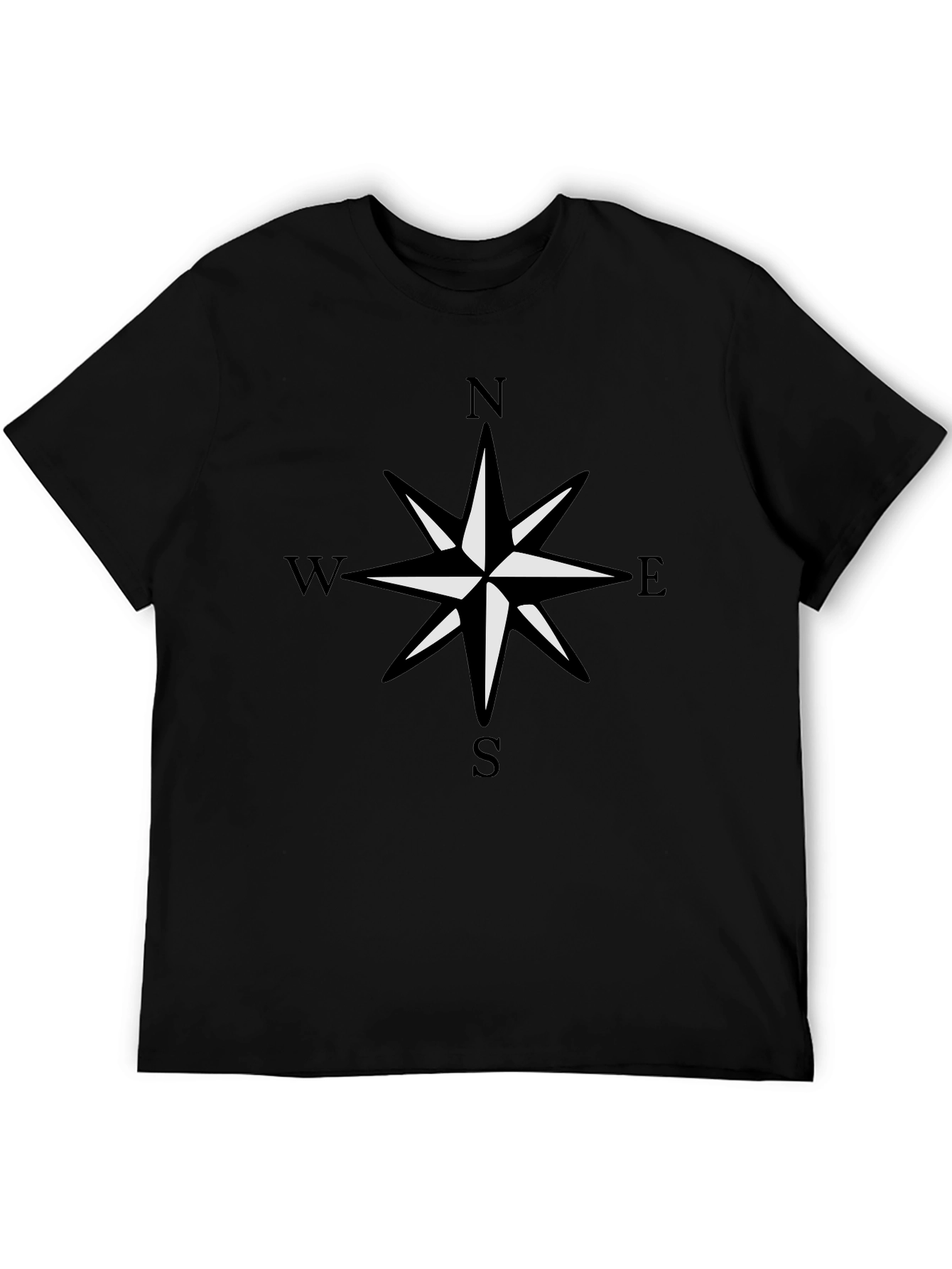 Compass Rose Graphic Black T-Shirt