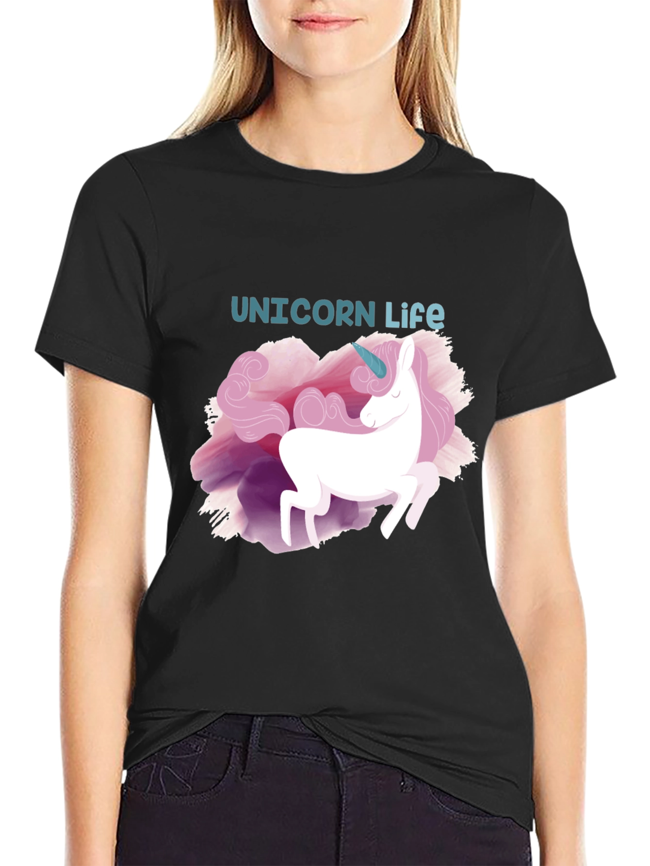 Unicorn Life Black T-Shirt - Stylish Graphic Tee