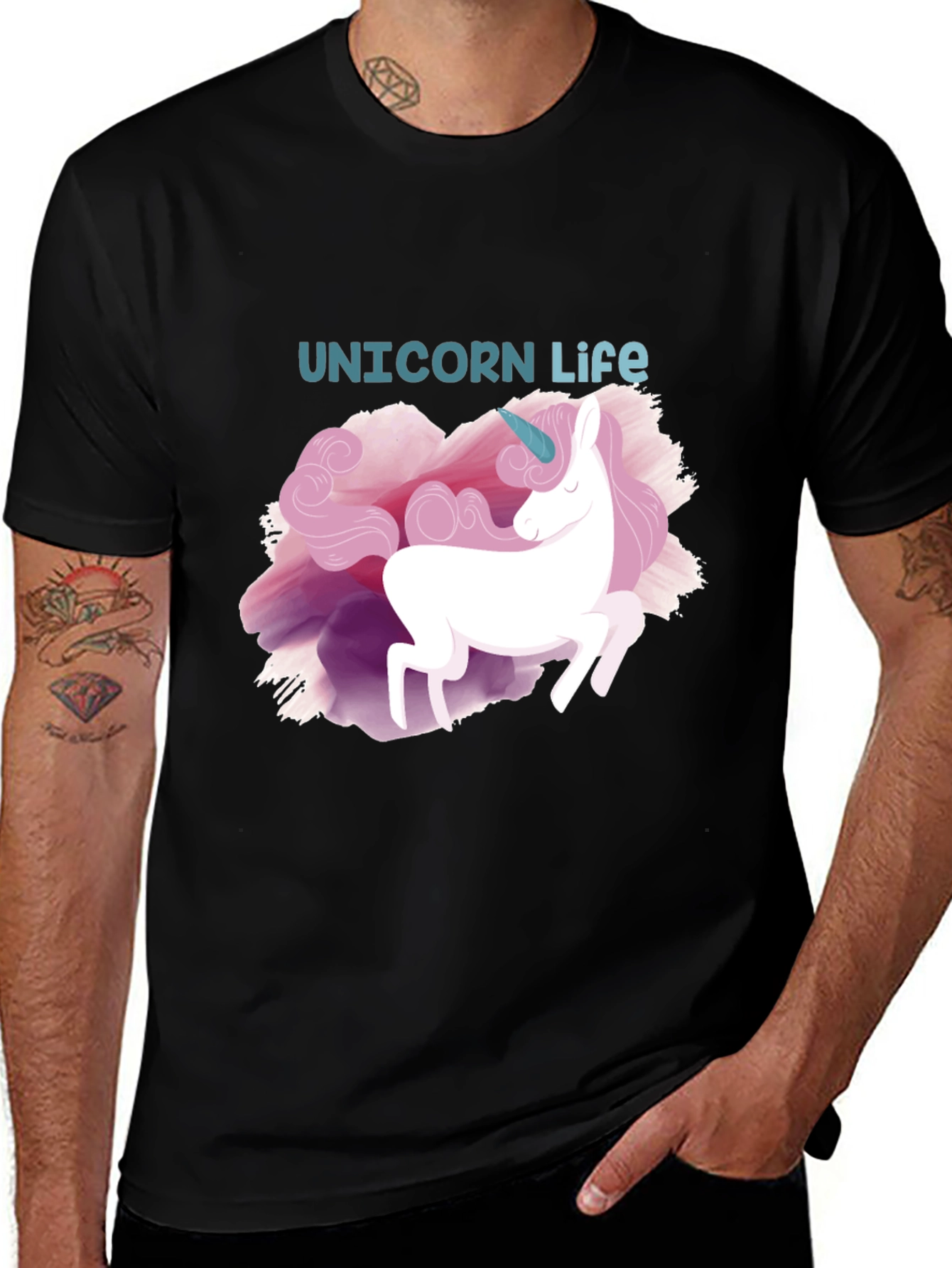 Unicorn Life Black T-Shirt - Stylish Graphic Tee