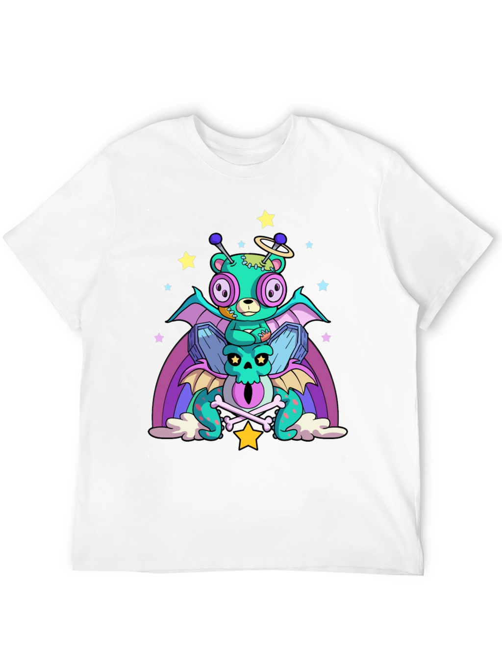 Fun Alien Bear & Dragon Graphic Tee