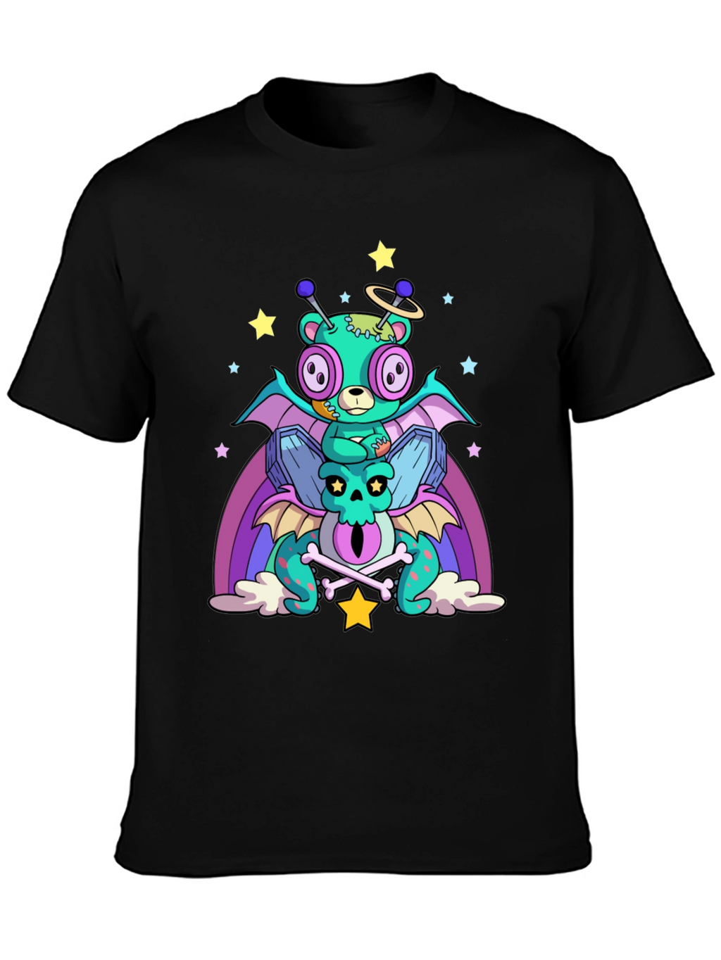 Fun Alien Bear & Dragon Graphic Tee