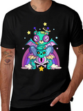Fun Alien Bear & Dragon Graphic Tee