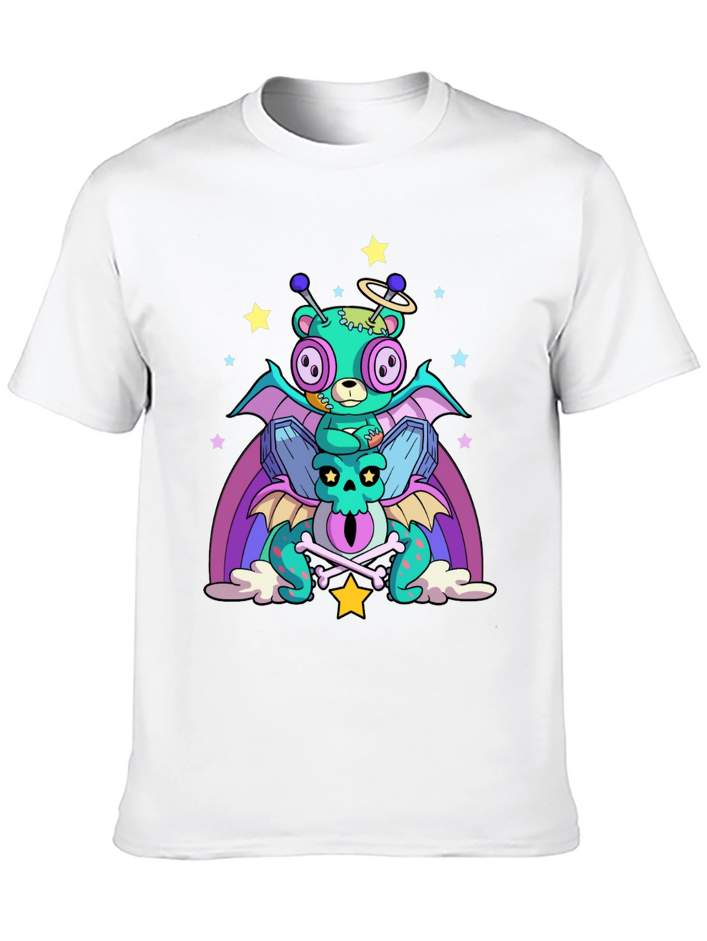 Fun Alien Bear & Dragon Graphic Tee
