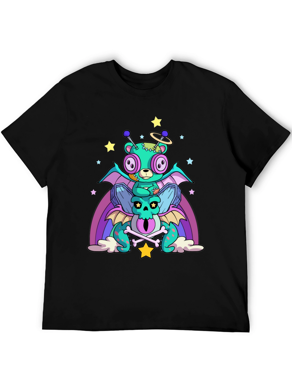 Fun Alien Bear & Dragon Graphic Tee
