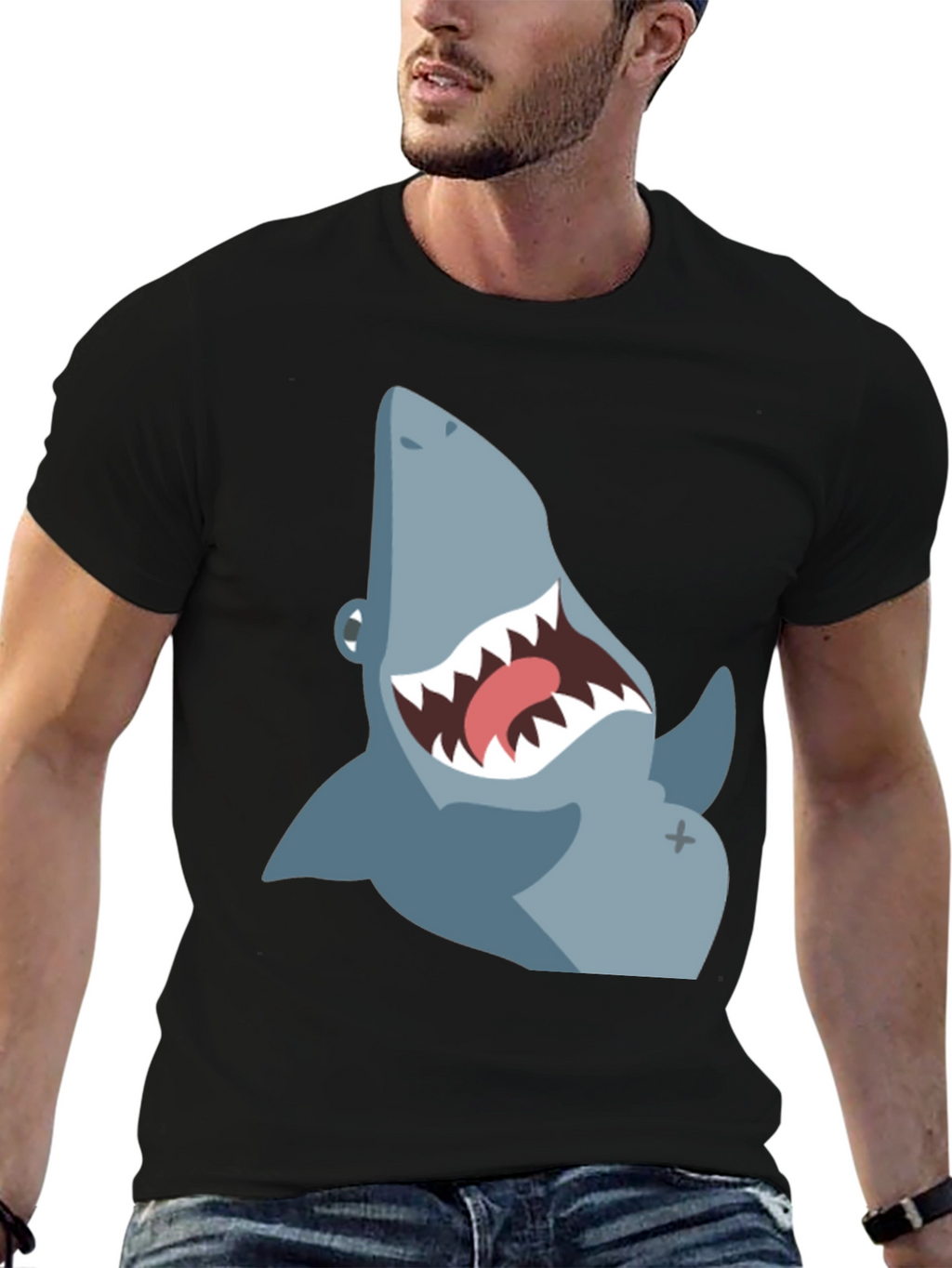 Shark Graphic Tee - Mens Black T-Shirt