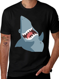 Shark Graphic Tee - Mens Black T-Shirt