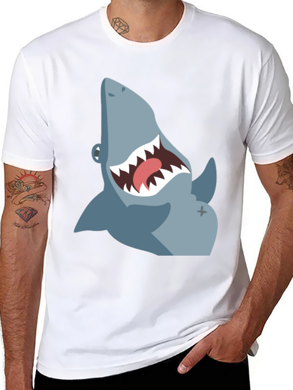 Shark Graphic Tee - Mens Black T-Shirt