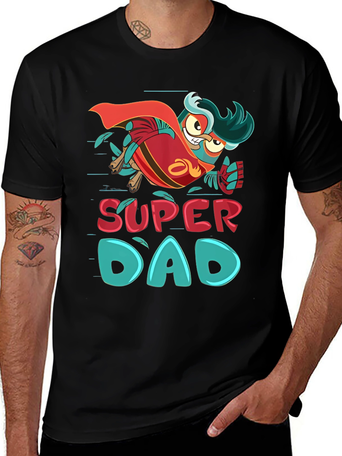 Super Dad Owl Hero T-Shirt - Fathers Day Gift