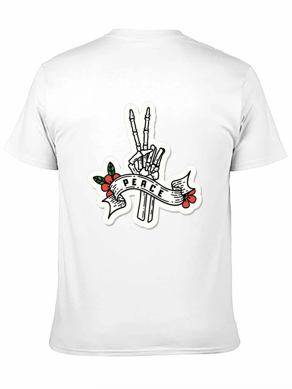 Peace Skeleton Hand Black T-Shirt