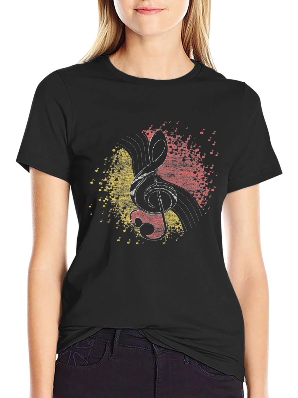 Treble Clef Music Notes Graphic T-Shirt
