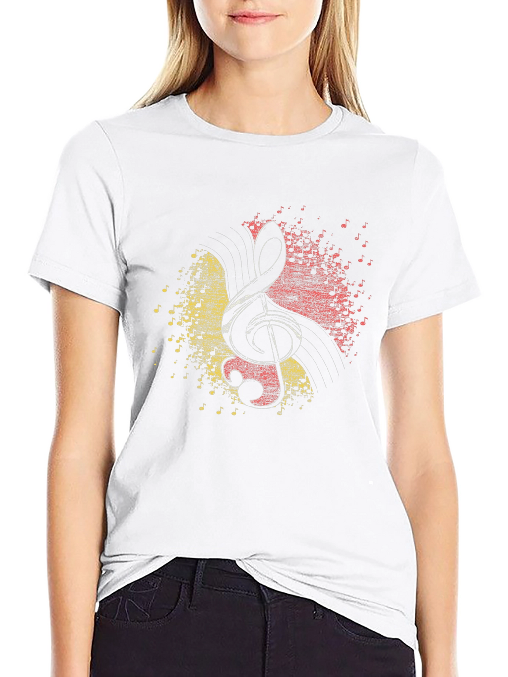 Treble Clef Music Notes Graphic T-Shirt
