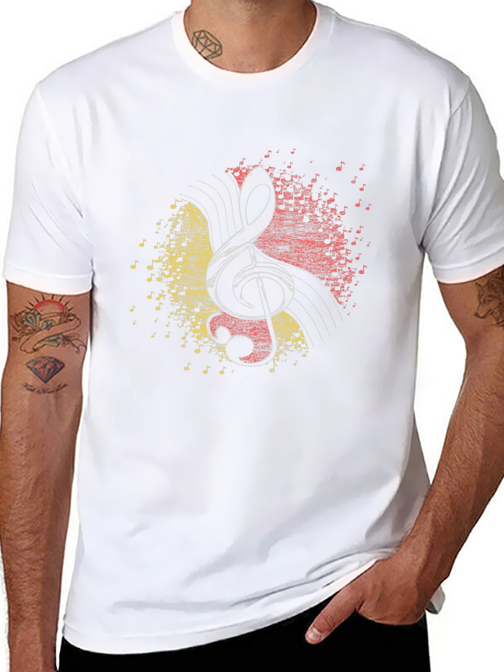 Treble Clef Music Notes Graphic T-Shirt