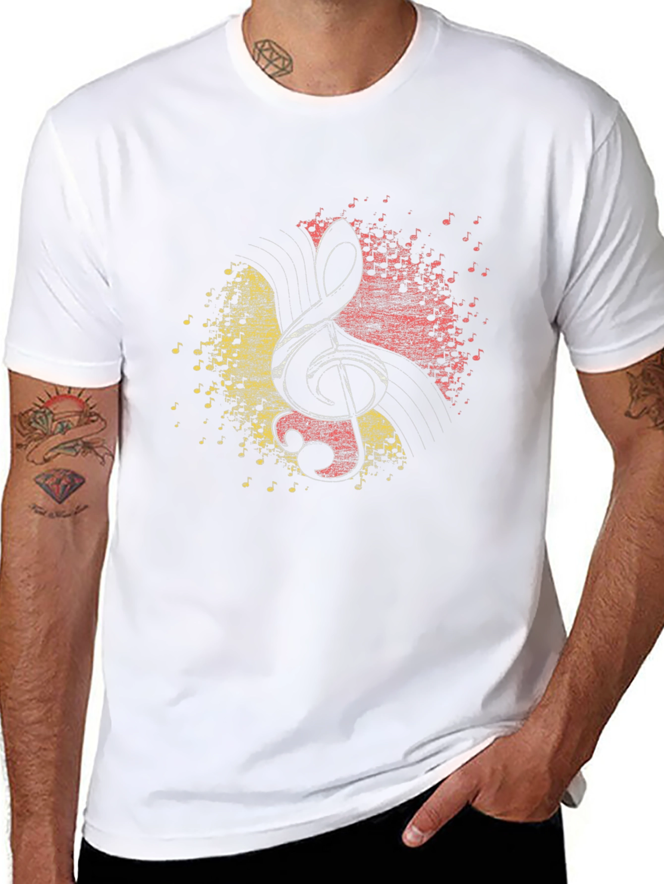 Treble Clef Music Notes Graphic T-Shirt