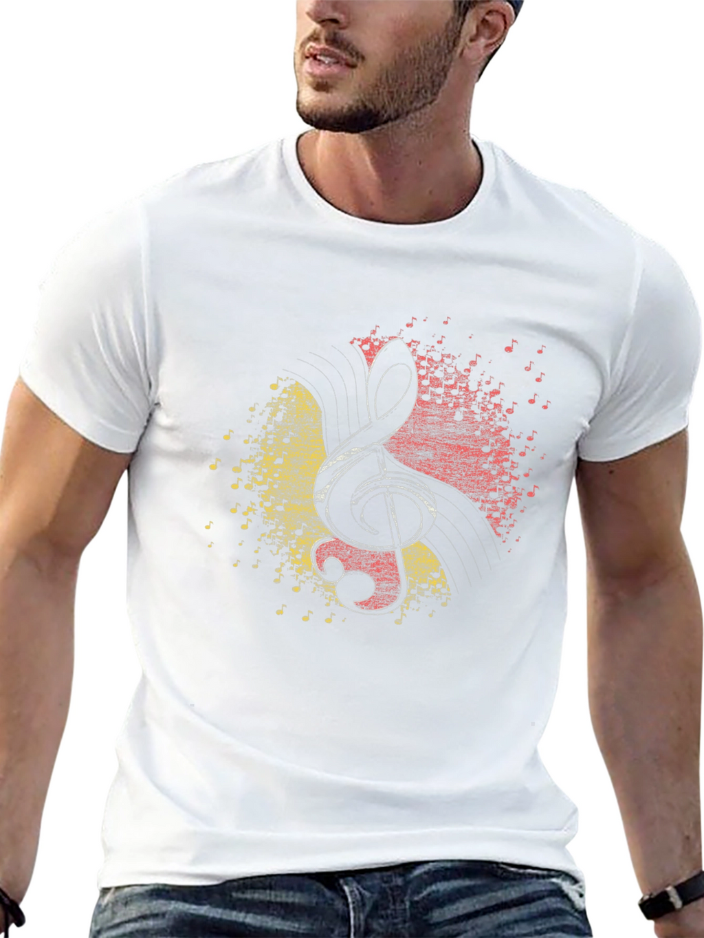 Treble Clef Music Notes Graphic T-Shirt