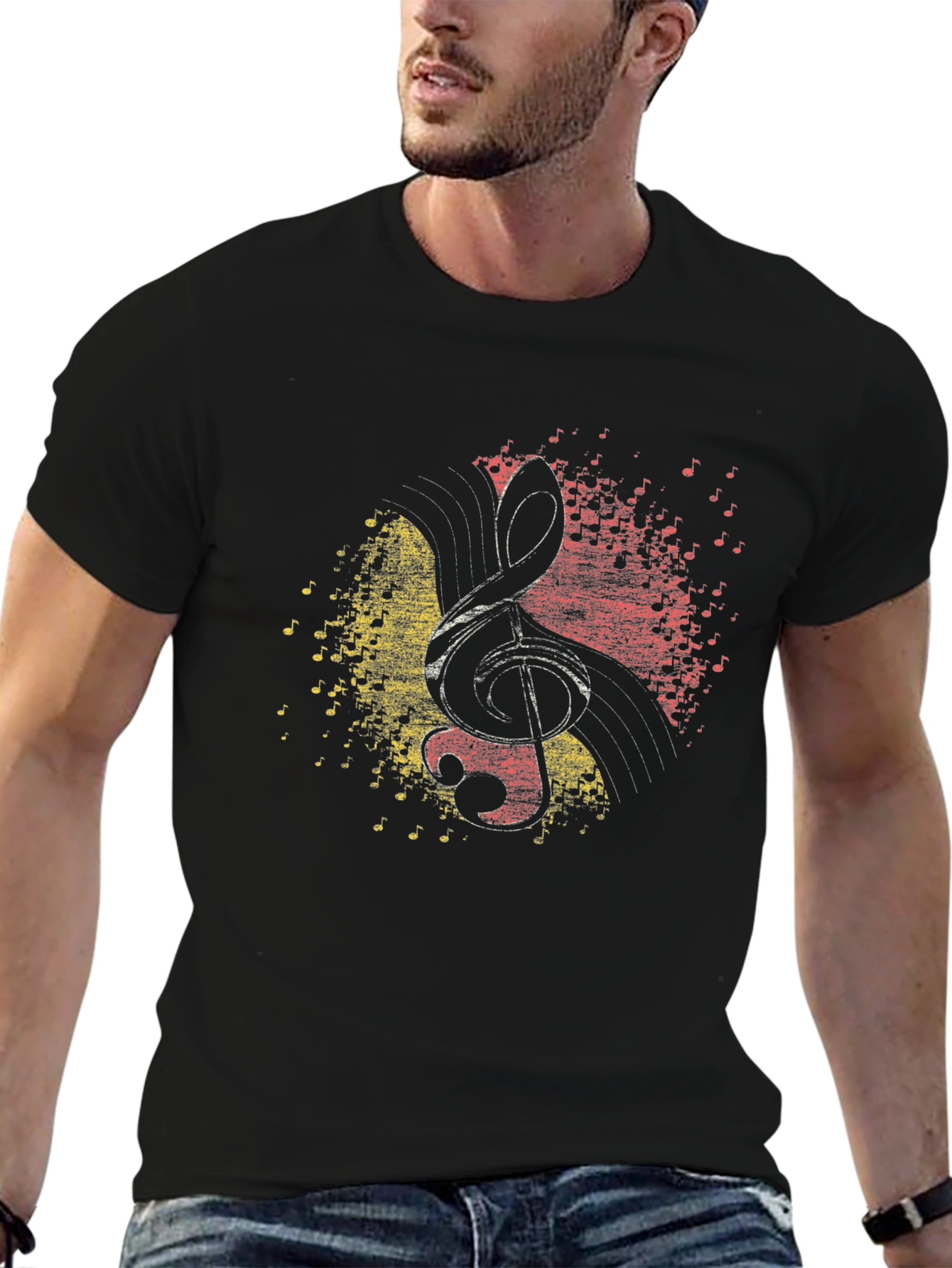Treble Clef Music Notes Graphic T-Shirt