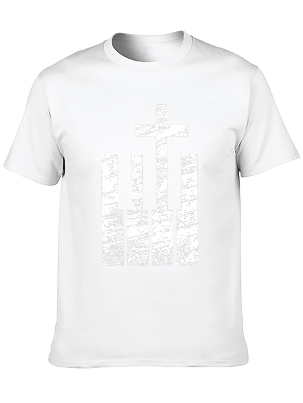 Cross and Piano Keys Graphic T-Shirt