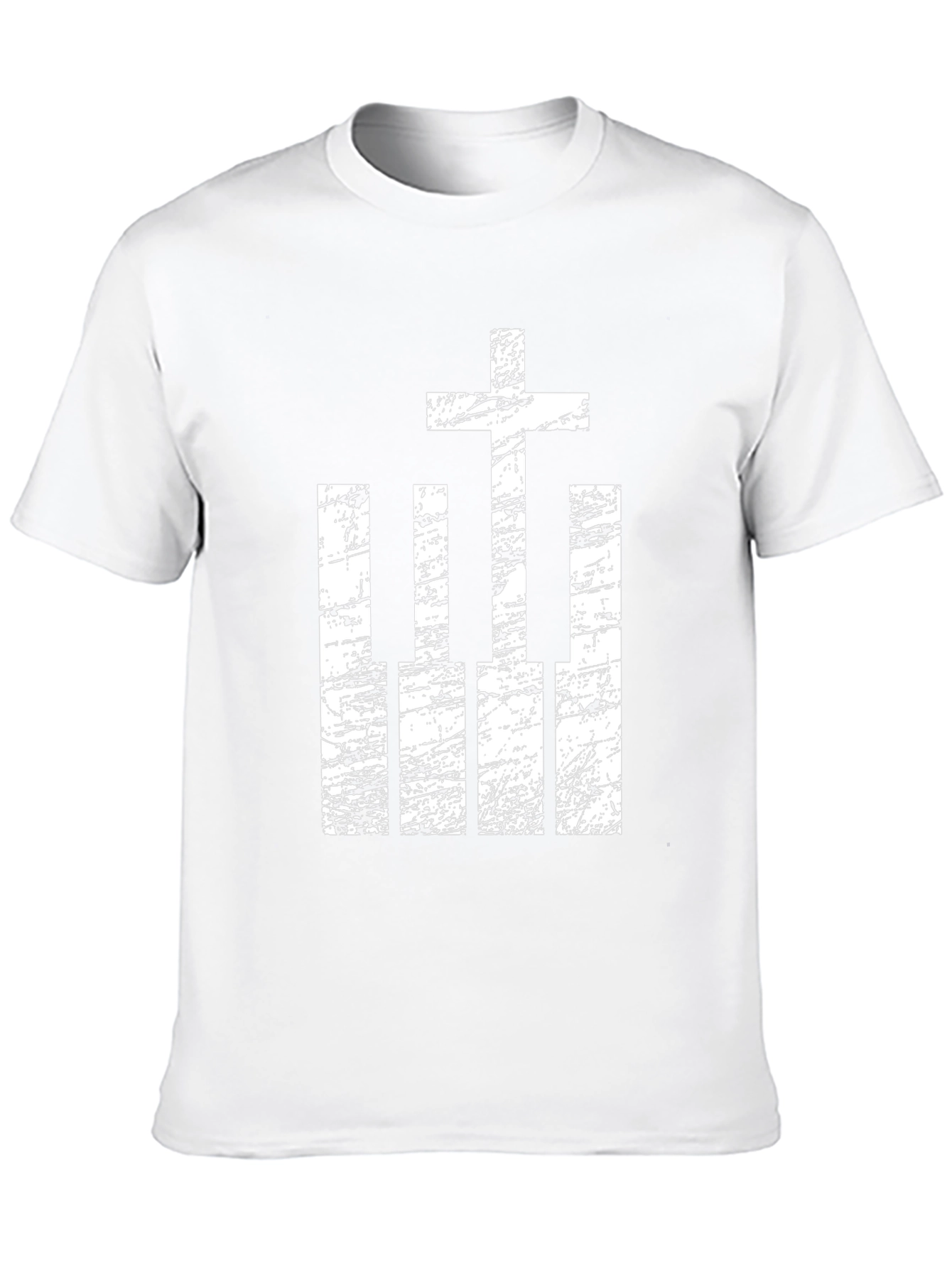 Cross and Piano Keys Graphic T-Shirt