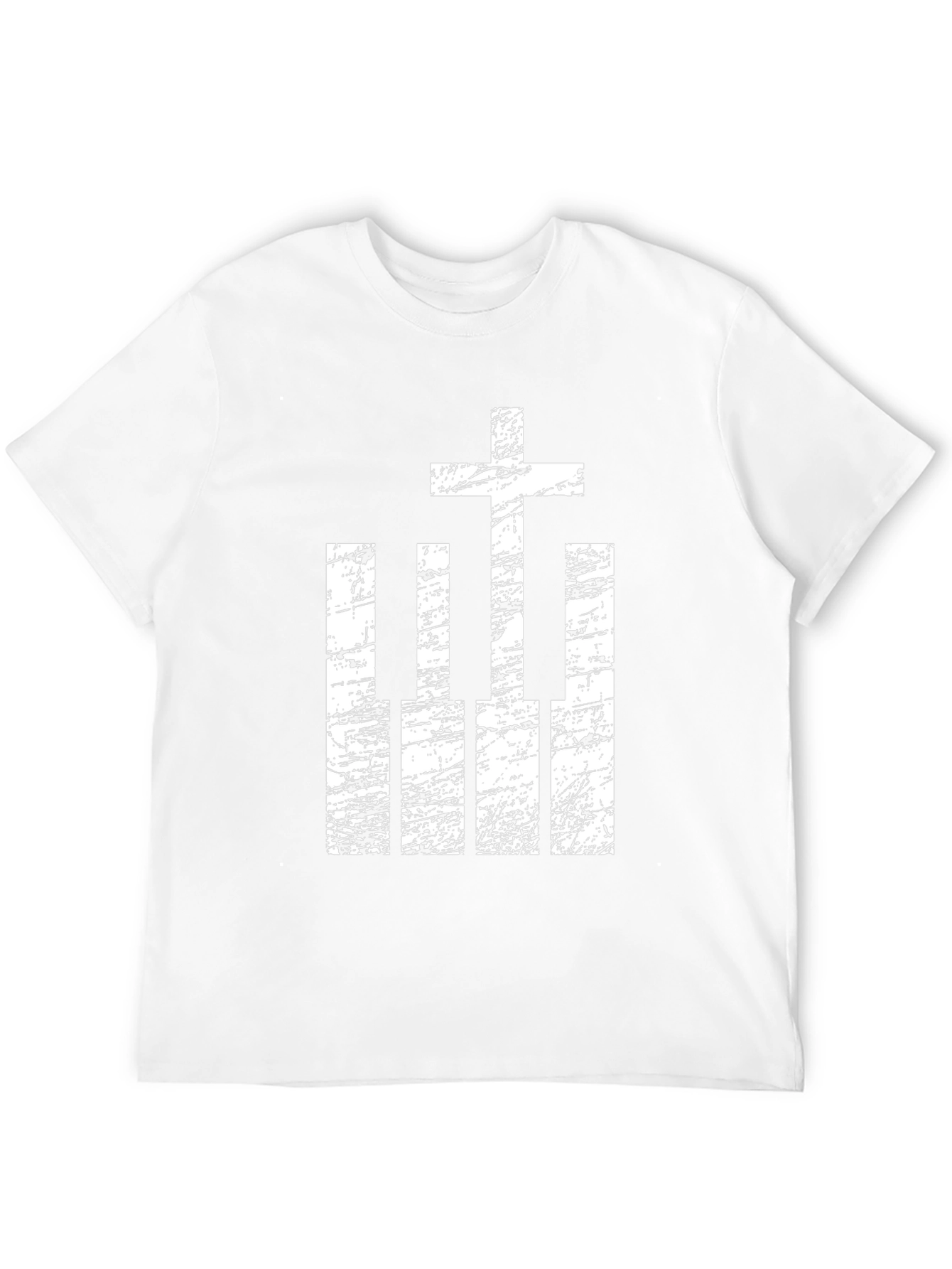 Cross and Piano Keys Graphic T-Shirt