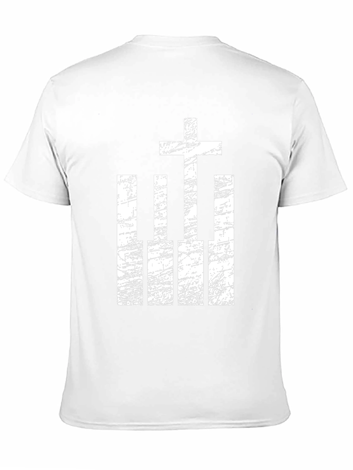 Cross and Piano Keys Graphic T-Shirt