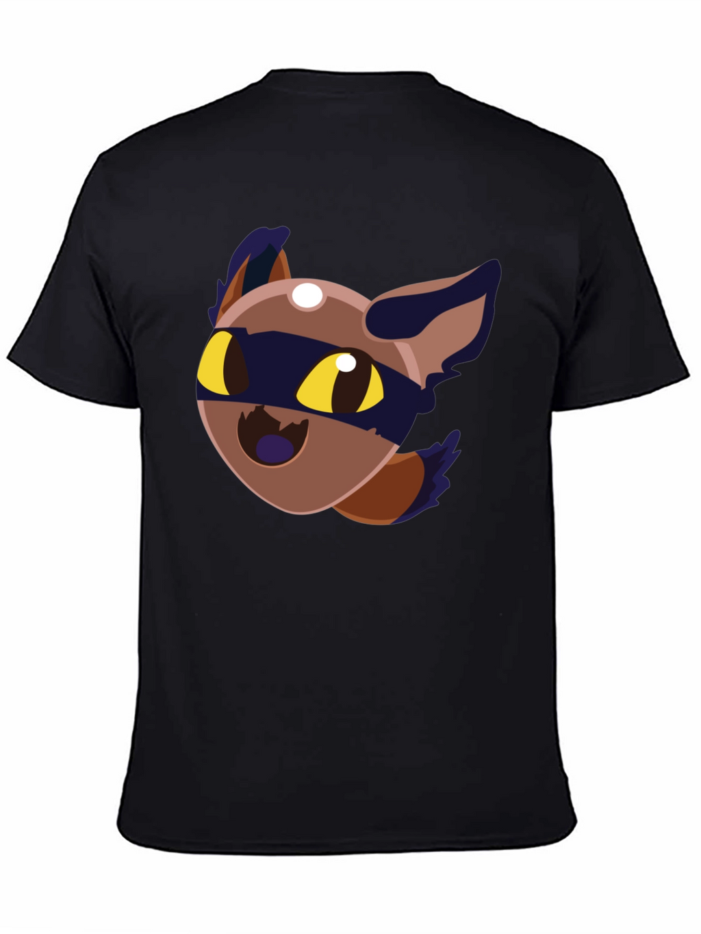 Cartoon Raccoon Graphic Black T-Shirt