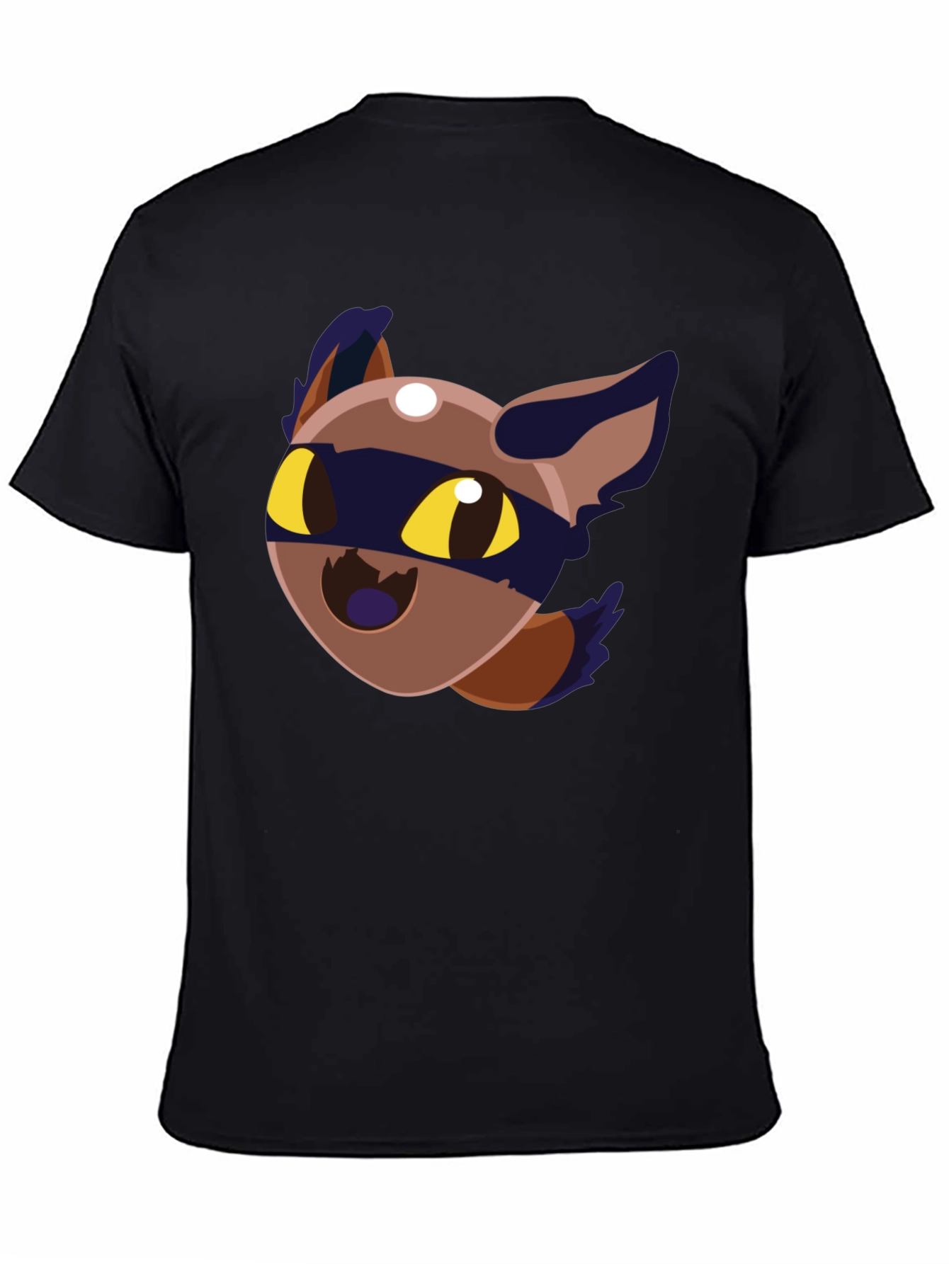 Cartoon Raccoon Graphic Black T-Shirt