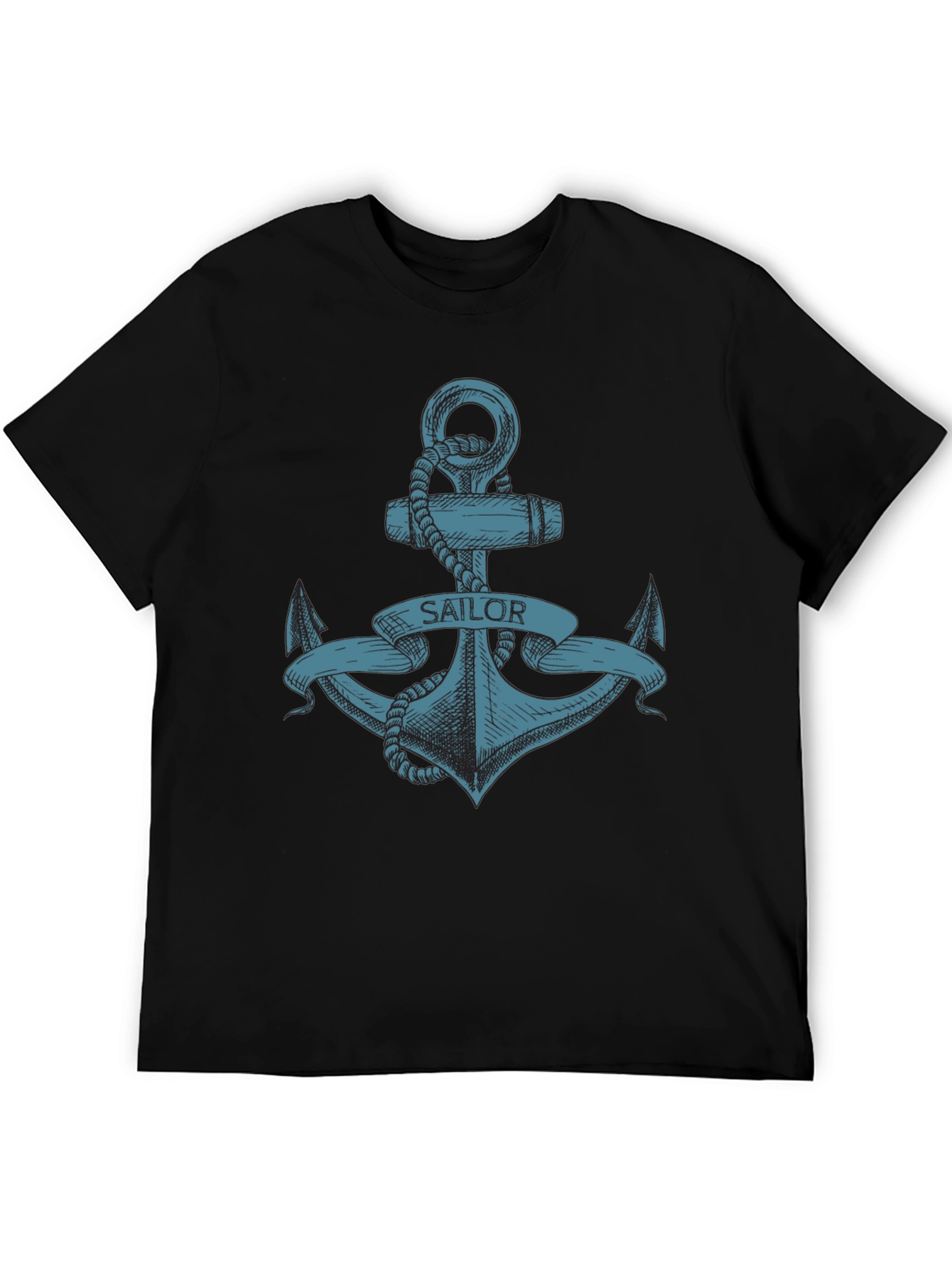 Sailor Anchor Graphic T-Shirt - Black
