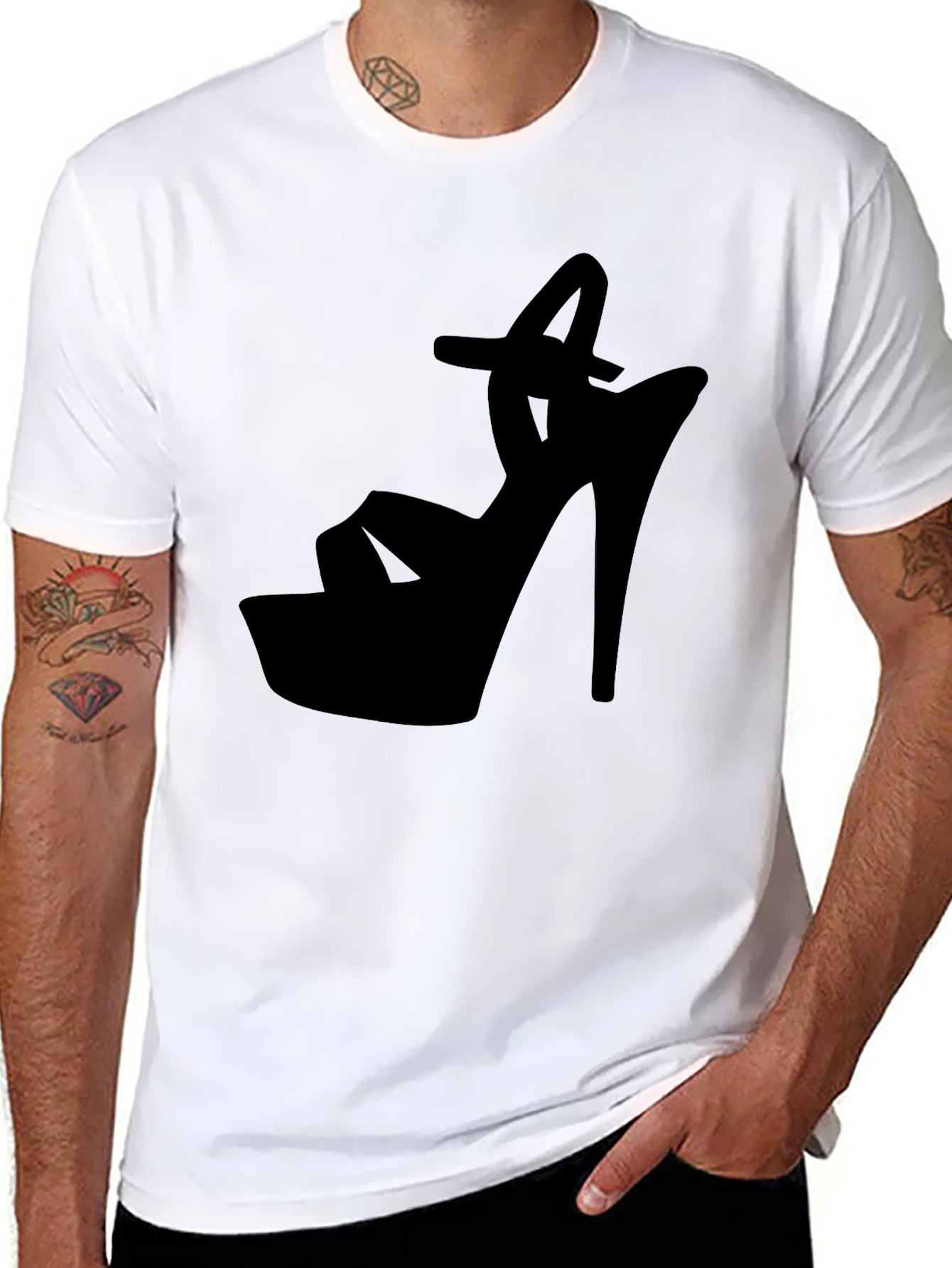 Black High Heel Silhouette Graphic Tee
