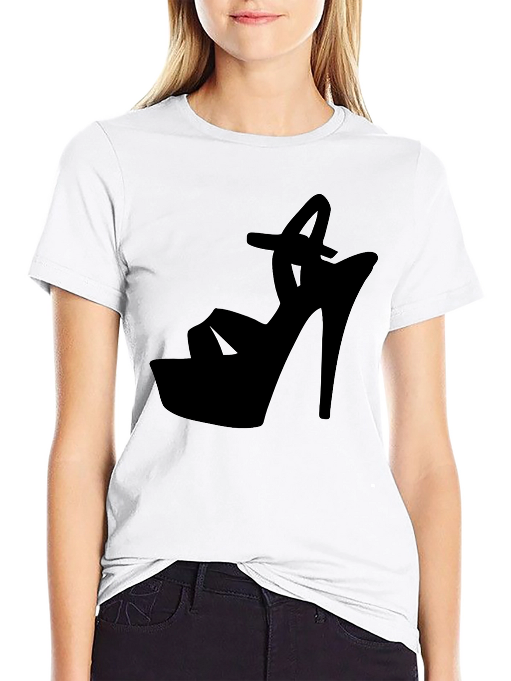 Black High Heel Silhouette Graphic Tee