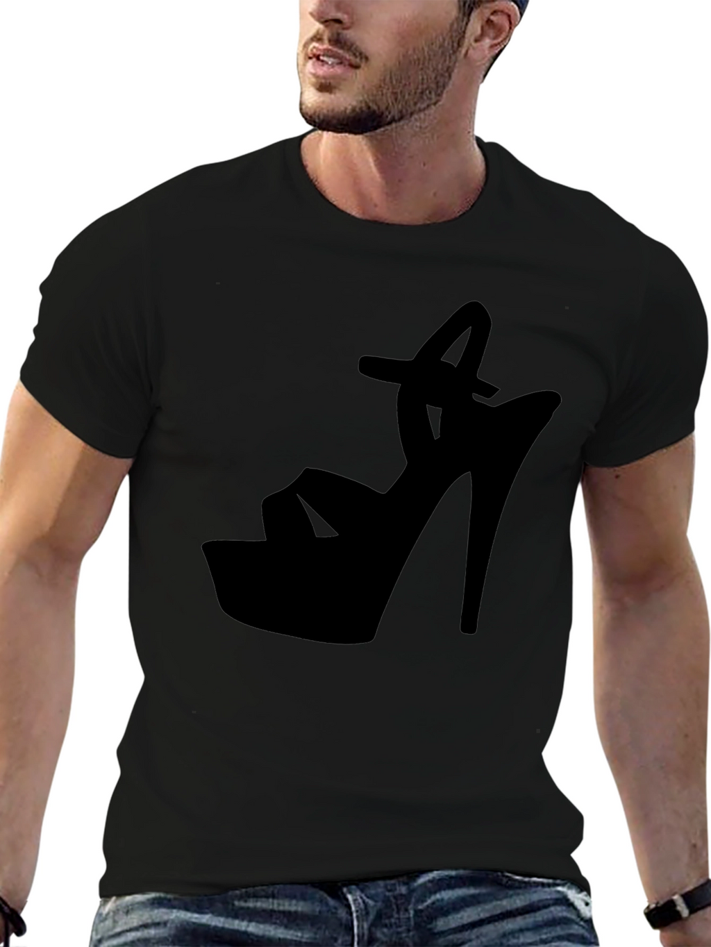 Black High Heel Silhouette Graphic Tee