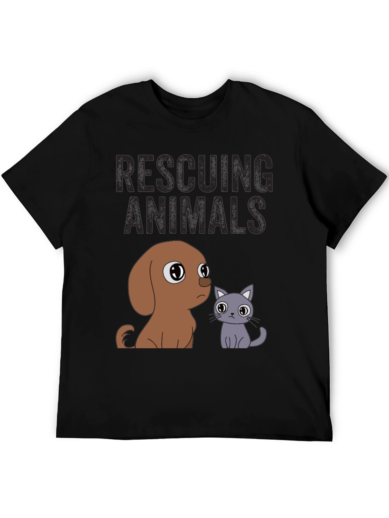 Rescuing Animals T-Shirt: Cute Dog & Cat Design