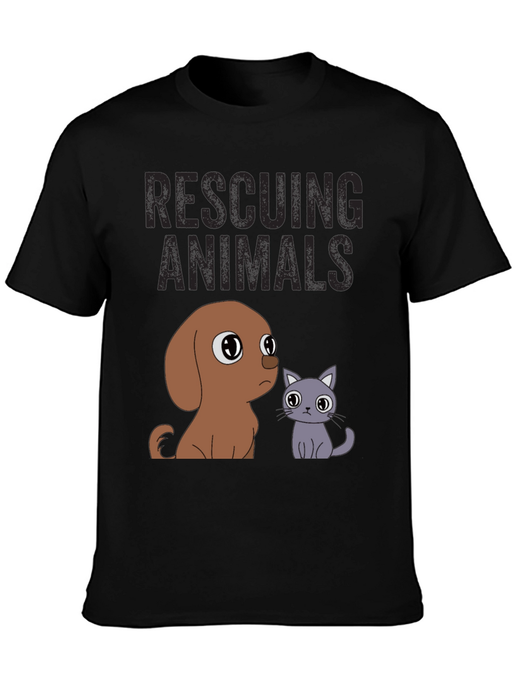 Rescuing Animals T-Shirt: Cute Dog & Cat Design