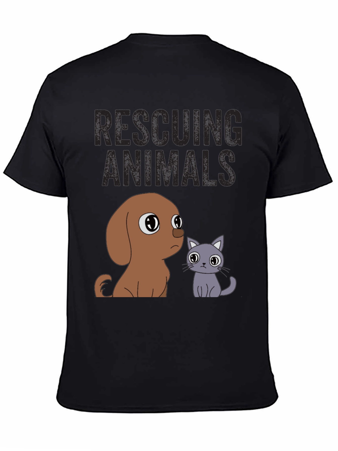 Rescuing Animals T-Shirt: Cute Dog & Cat Design