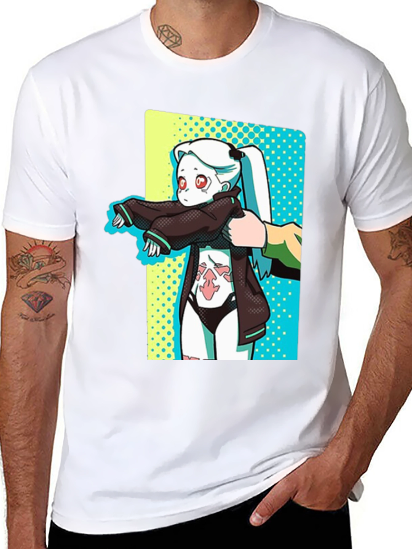 Anime Graphic T-Shirt - Cyberpunk Style