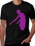 Purple Dancer Graphic Tee - Stylish Mens Black T-Shirt