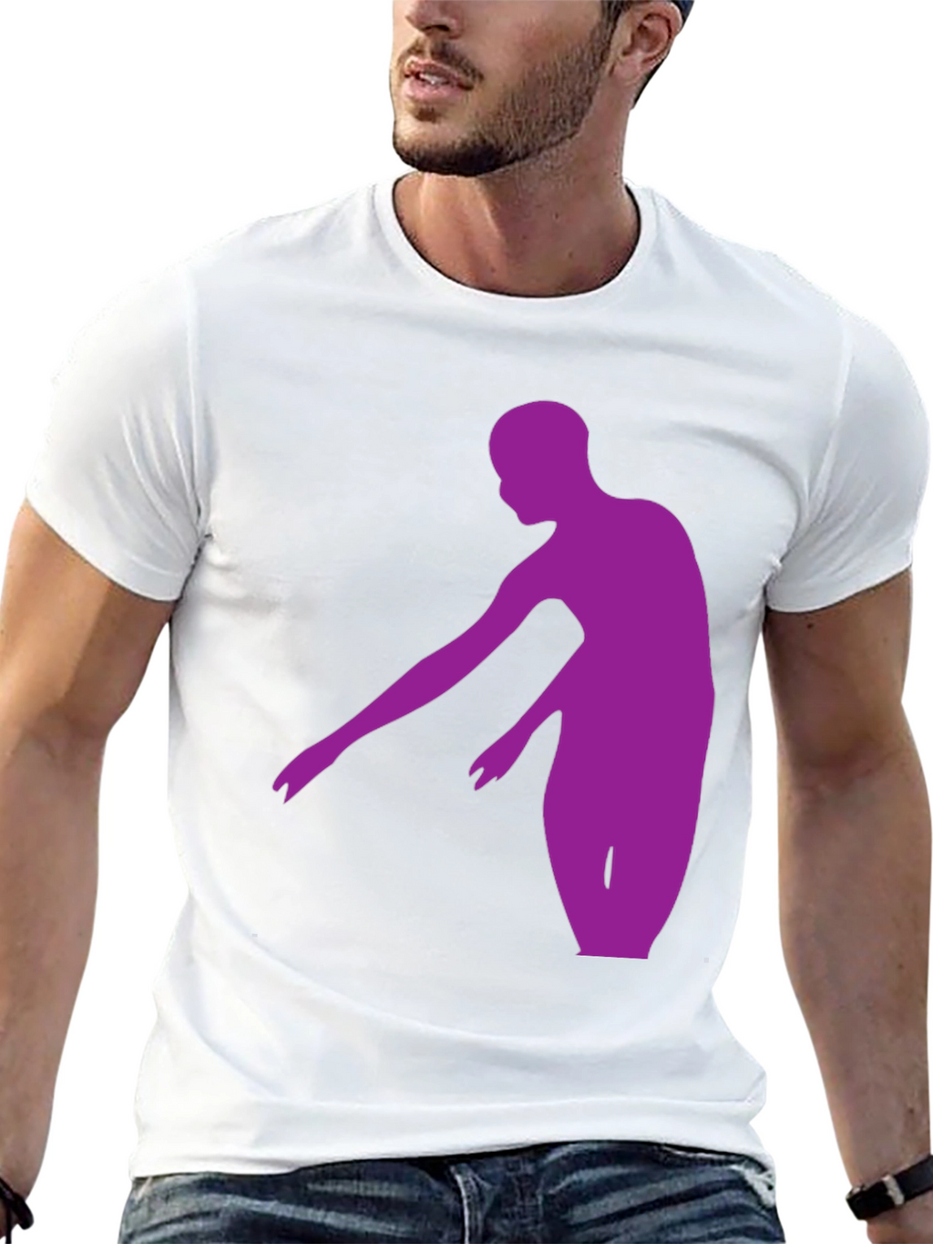 Purple Dancer Graphic Tee - Stylish Mens Black T-Shirt
