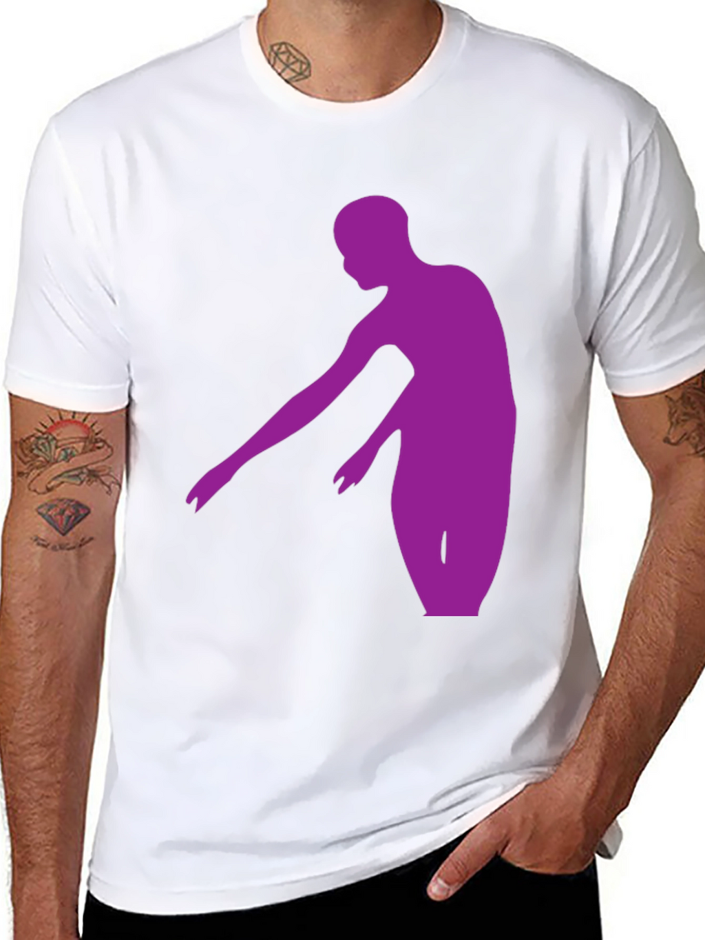 Purple Dancer Graphic Tee - Stylish Mens Black T-Shirt