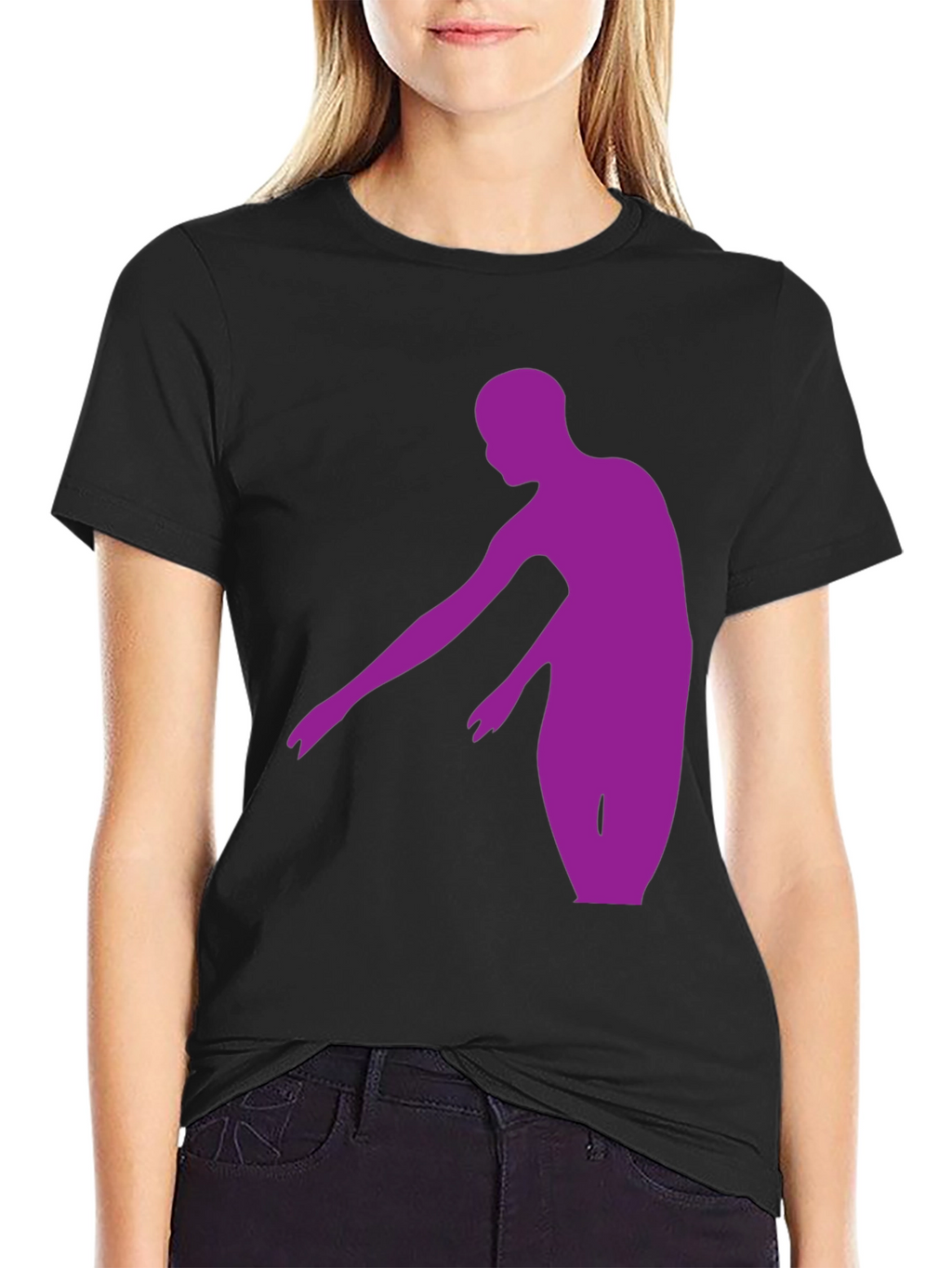 Purple Dancer Graphic Tee - Stylish Mens Black T-Shirt
