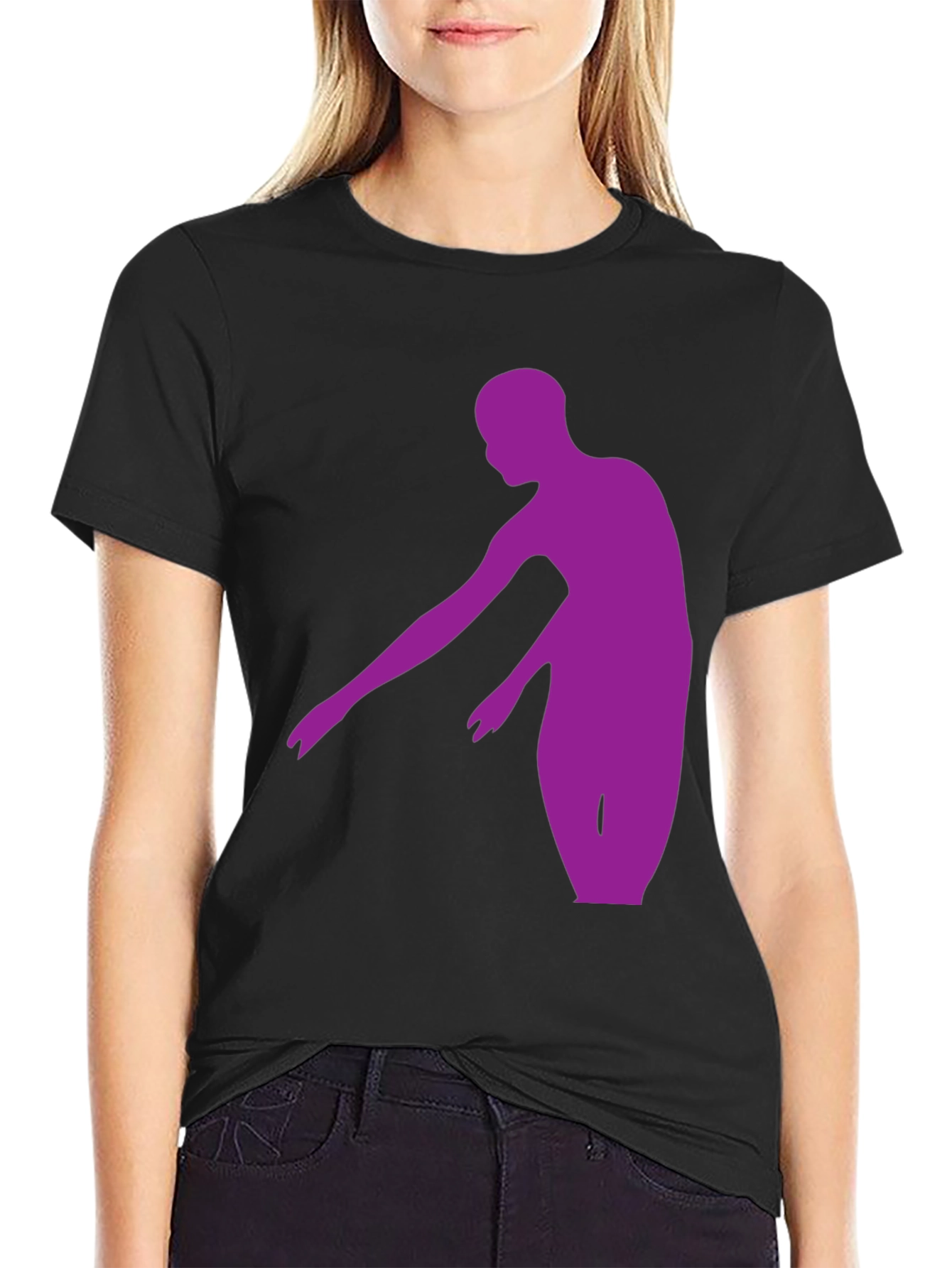 Purple Dancer Graphic Tee - Stylish Mens Black T-Shirt