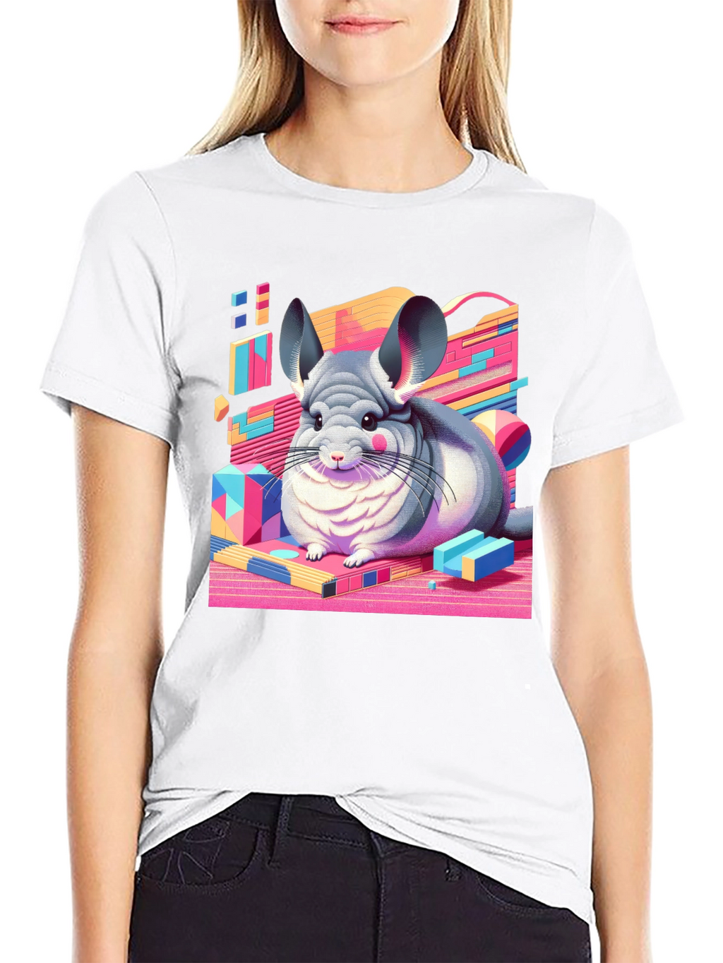 Chinchilla Graphic Tee - Retro Animal T-Shirt