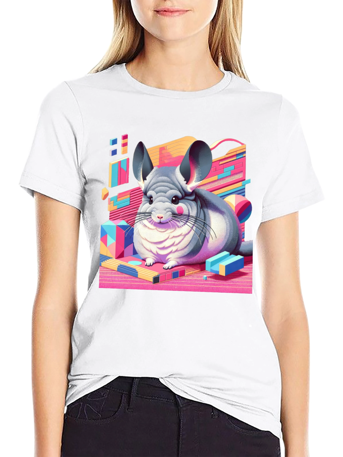 Chinchilla Graphic Tee - Retro Animal T-Shirt