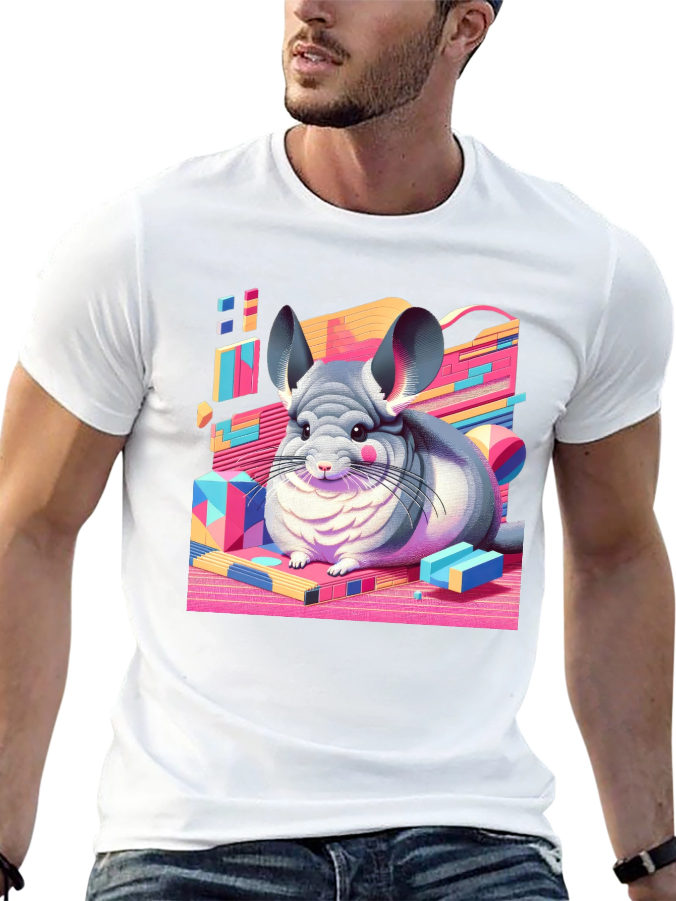 Chinchilla Graphic Tee - Retro Animal T-Shirt