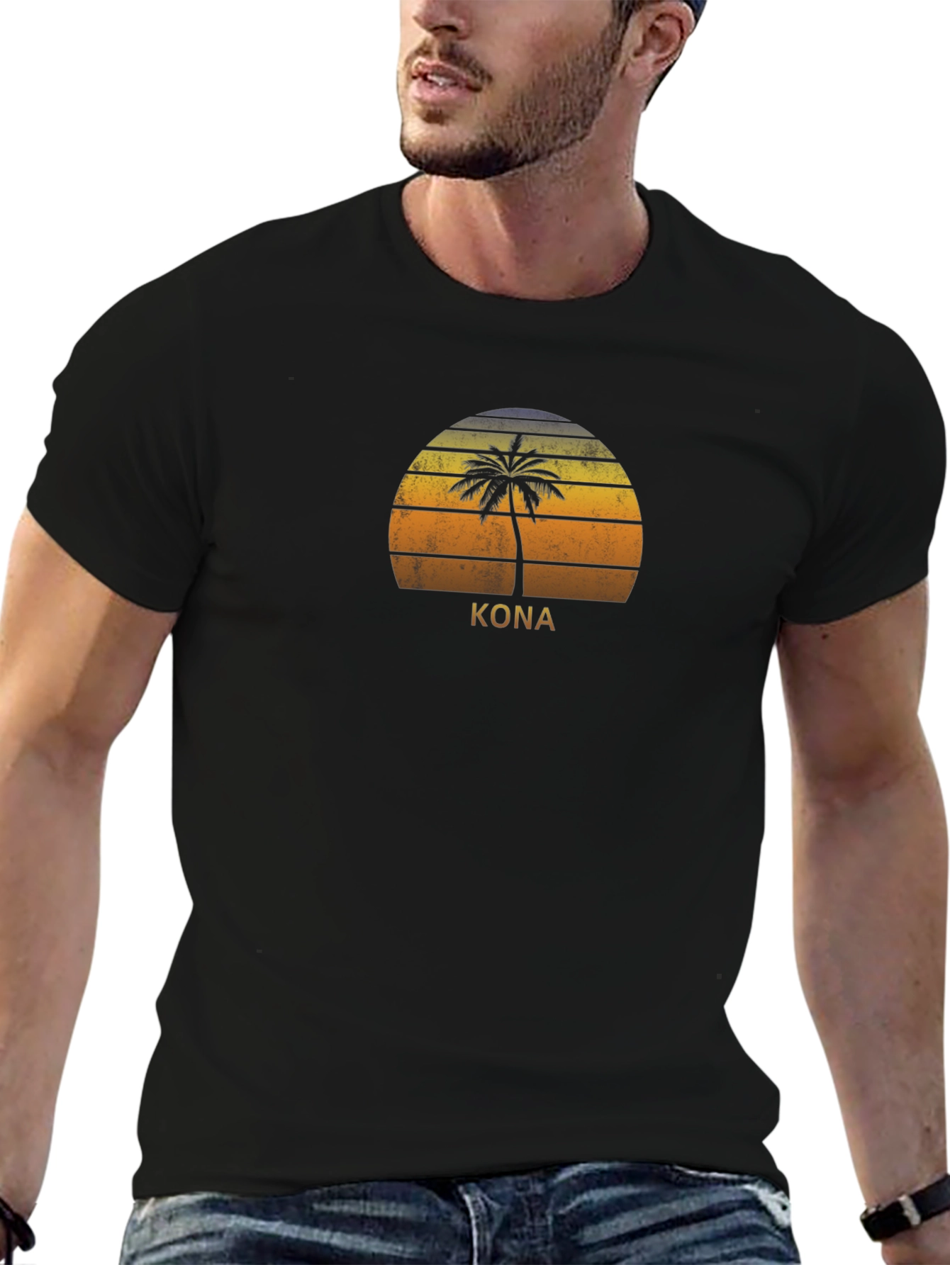 Kona Palm Tree Sunset T-Shirt - Island Vibes
