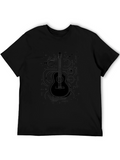 Guitar Graphic Tee - Black Musical Design