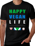 Happy Vegan Life T-Shirt - Animal Lover Tee
