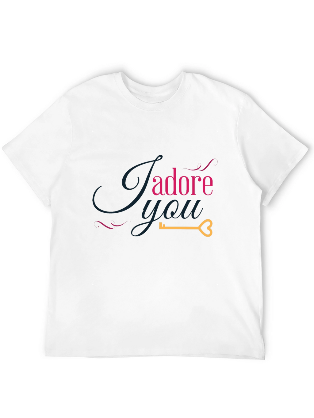 Jadore You Graphic Tee - Romantic Heart Key