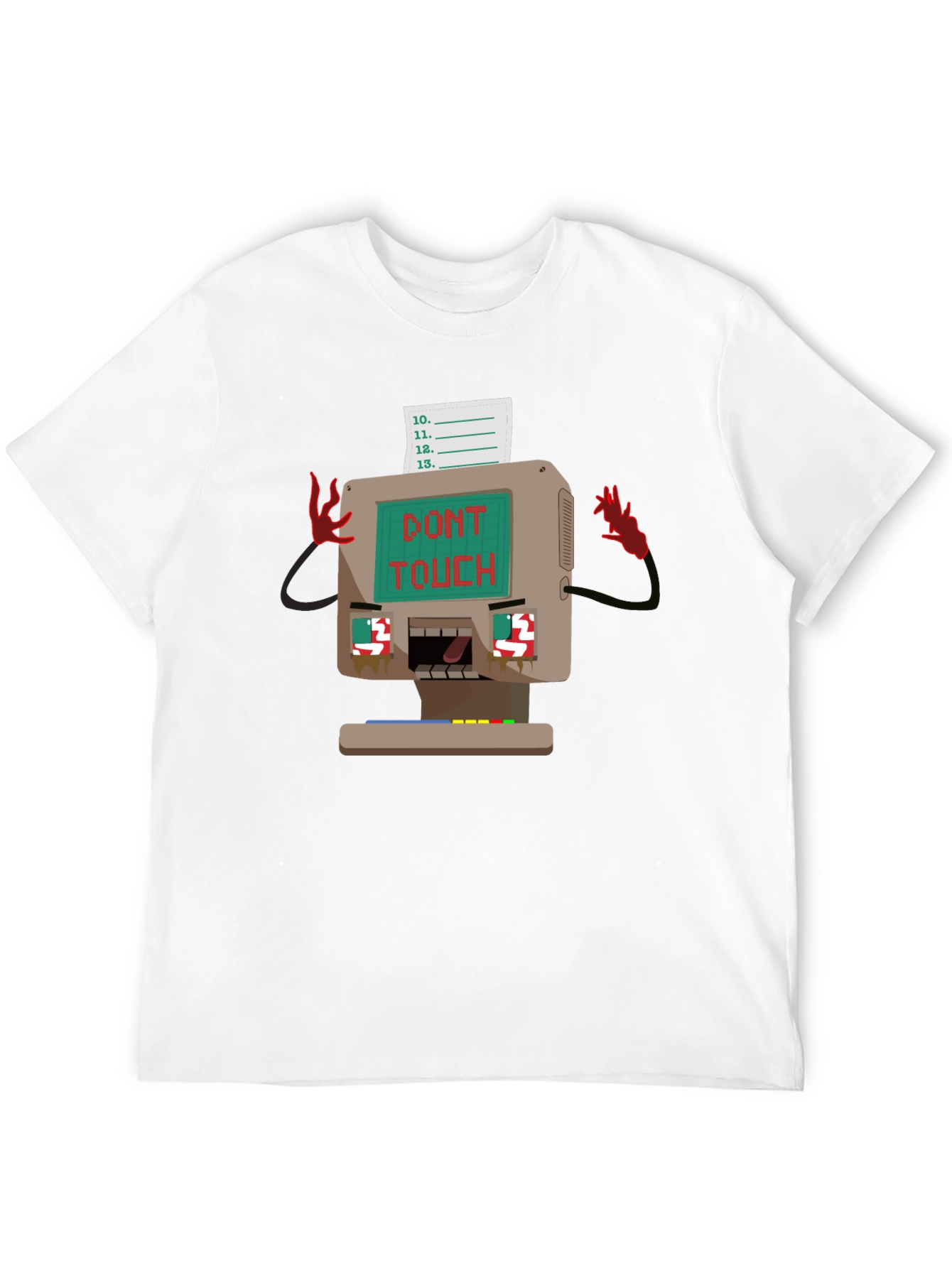 Retro Computer Dont Touch Black T-Shirt