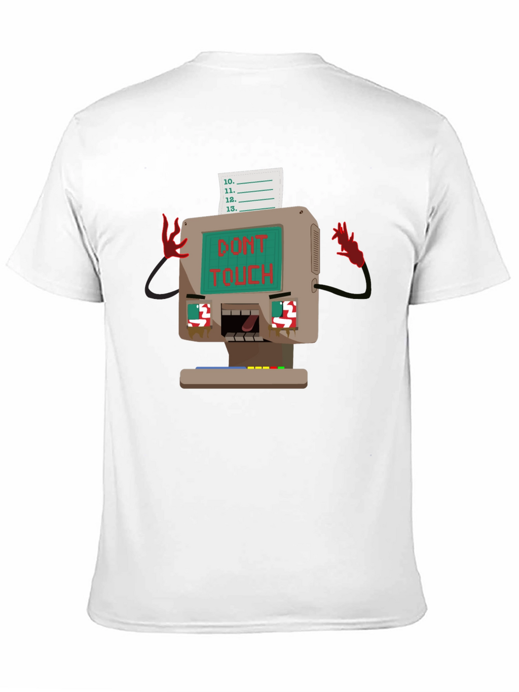 Retro Computer Dont Touch Black T-Shirt