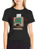Retro Computer Dont Touch Black T-Shirt