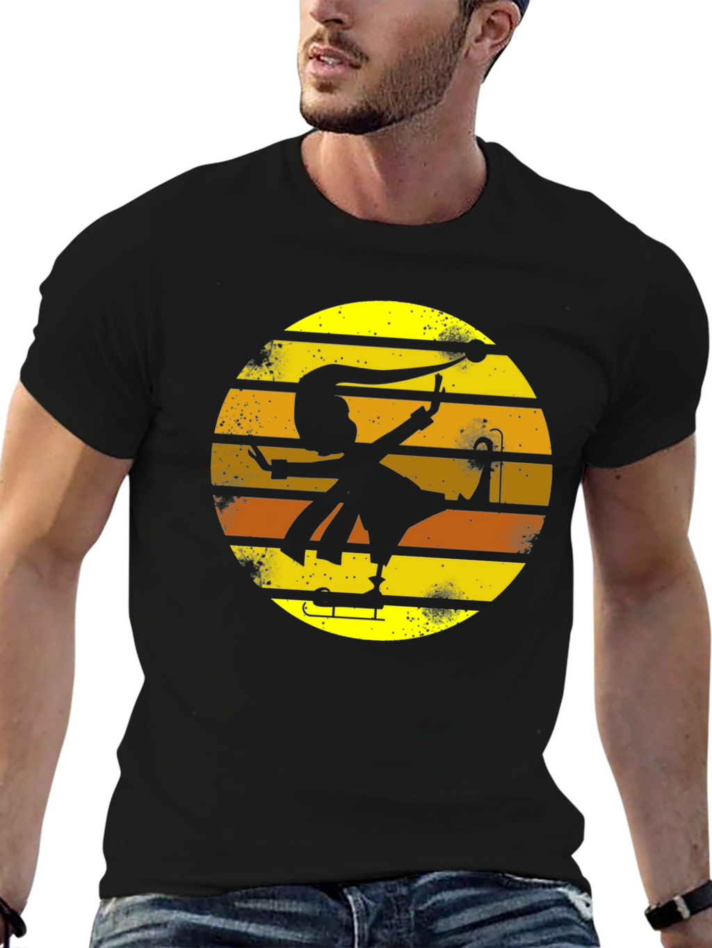 Retro Jester Silhouette Graphic Tee