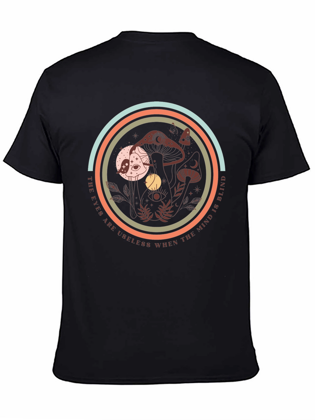 Mystic Mushroom Graphic Tee - Soft Black T-Shirt